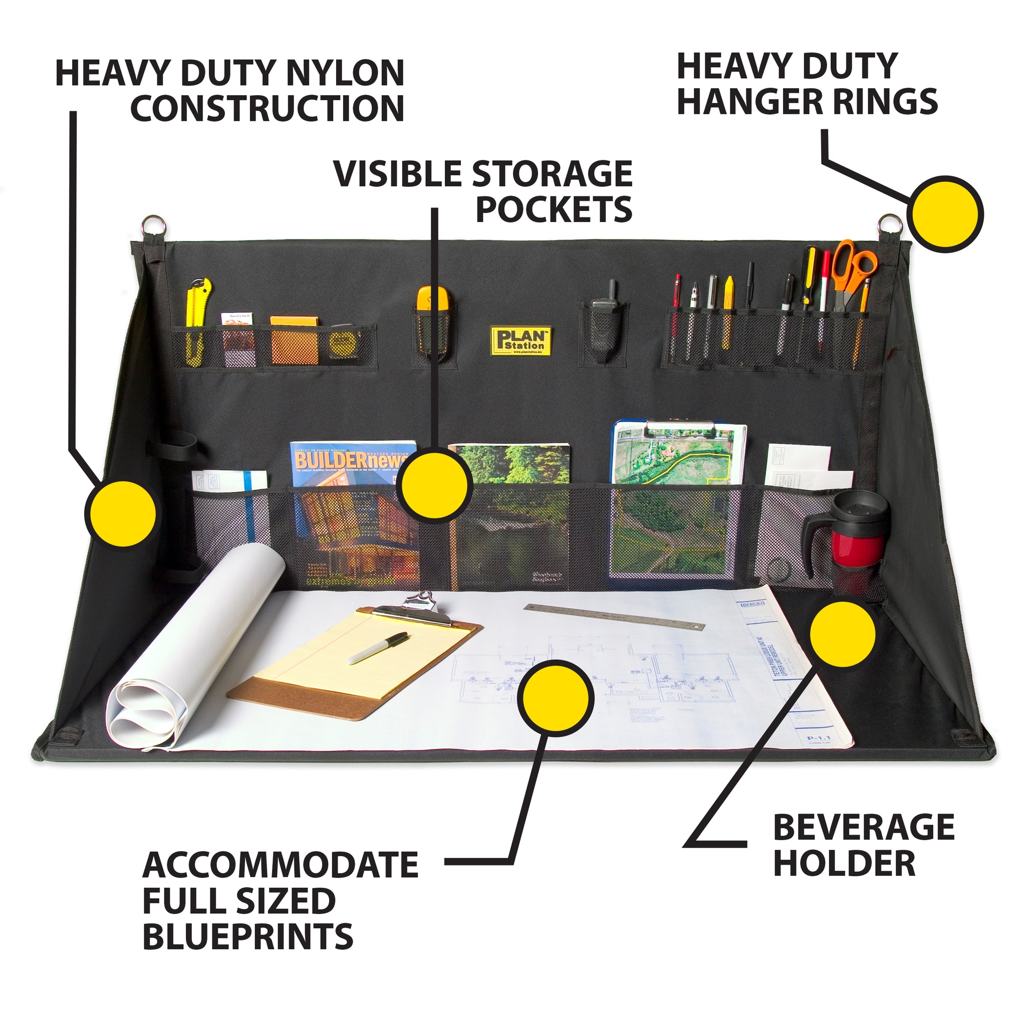 PLAN STATION Portable Desk and Workstation for Worksite, Garage & Home